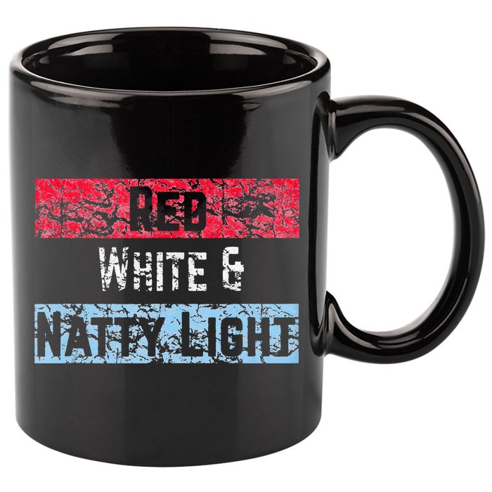 Red White And Natty Light 4th of July 11oz C Handle Ceramic Mug