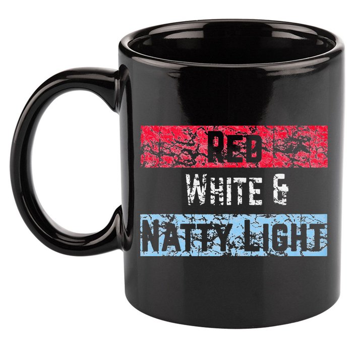 Red White And Natty Light 4th of July 11oz C Handle Ceramic Mug
