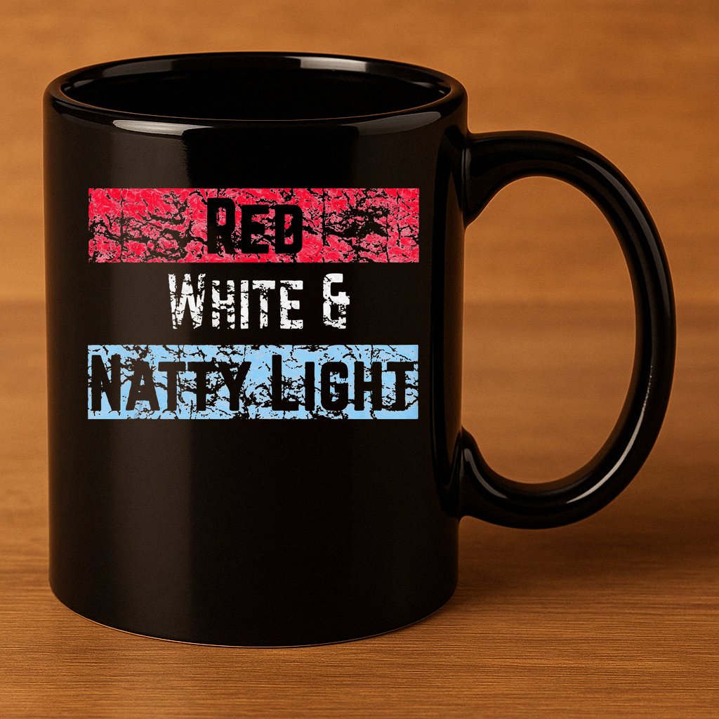 Red White And Natty Light 4th of July 11oz C Handle Ceramic Mug