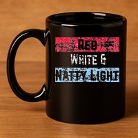 Red White And Natty Light 4th of July 11oz C Handle Ceramic Mug