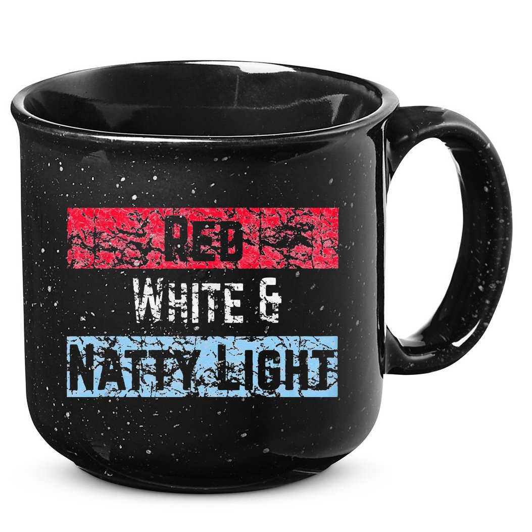 Red White And Natty Light 4th of July 15oz Campfire Ceramic Mug
