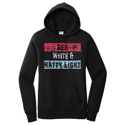 Red White And Natty Light 4th of July Women's Pullover Hoodie