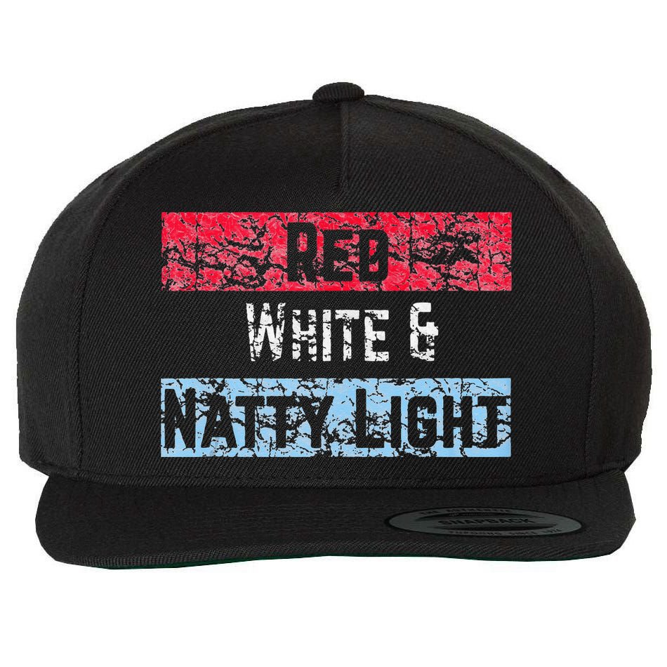 Red White And Natty Light 4th of July Wool Snapback Cap