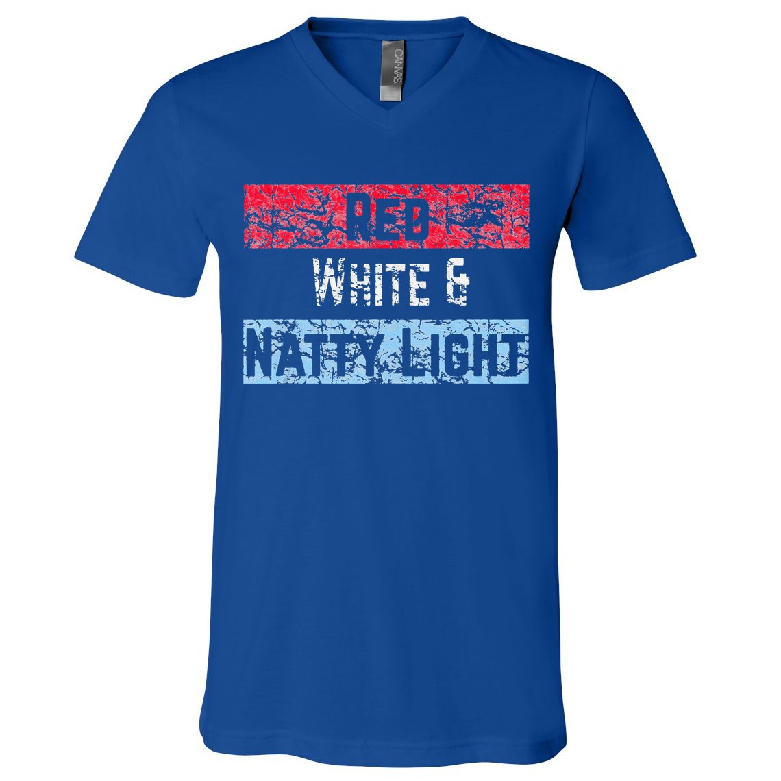 Red White And Natty Light 4th of July V-Neck T-Shirt