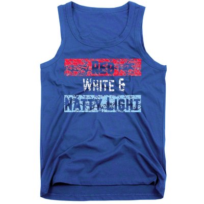 Red White And Natty Light 4th of July Tank Top