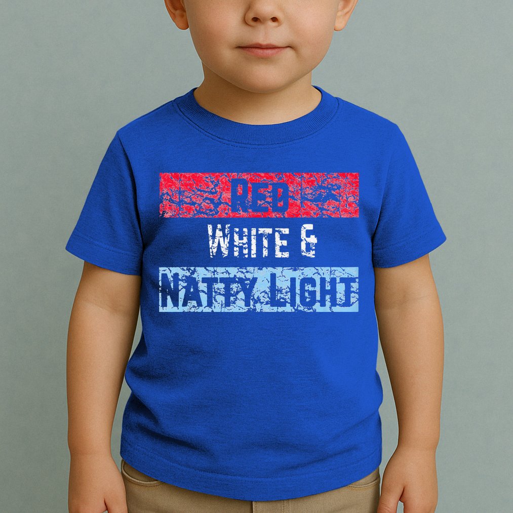Red White And Natty Light 4th of July Toddler T-Shirt