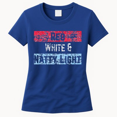 Red White And Natty Light 4th of July Womens T-Shirt