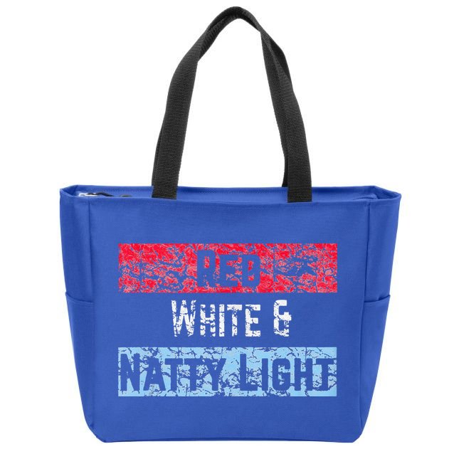 Red White And Natty Light 4th of July Zip Tote Bag