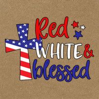 Red White And Blessed Usa Cross Celebration Cotton Canvas Backpack