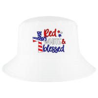 Red White And Blessed Usa Cross Celebration Cool Comfort Performance Bucket Hat
