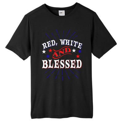 Red White And Blessed Gift Tall Fusion ChromaSoft Performance T-Shirt