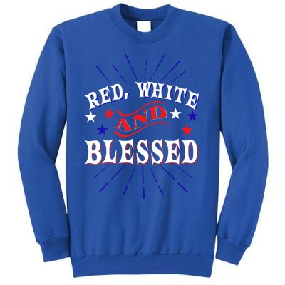 Red White And Blessed Gift Tall Sweatshirt