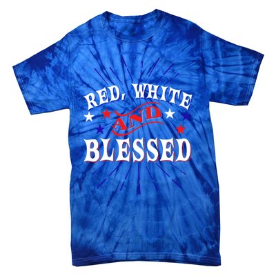 Red White And Blessed Gift Tie-Dye T-Shirt