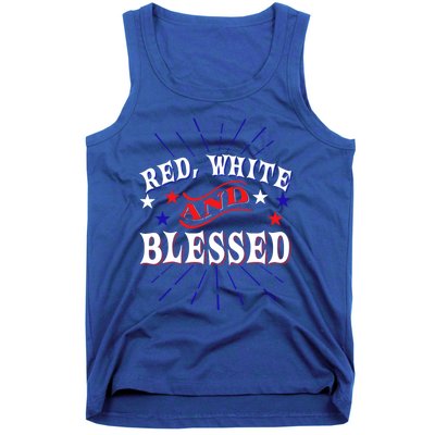 Red White And Blessed Gift Tank Top