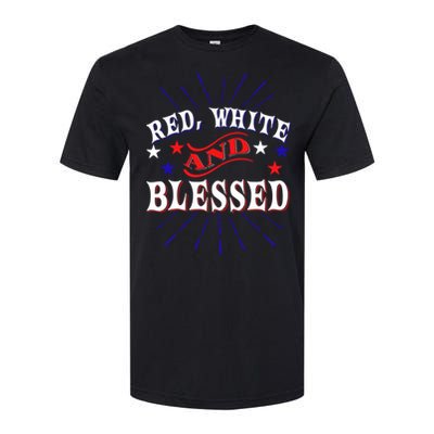 Red White And Blessed Gift Softstyle CVC T-Shirt