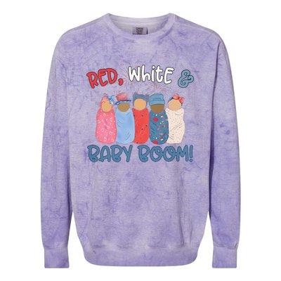 Red White And Baby Boom Happy 4th Of July Nicu Nurse Lover Colorblast Crewneck Sweatshirt