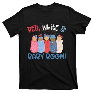 Red White And Baby Boom Happy 4th Of July Nicu Nurse Lover T-Shirt