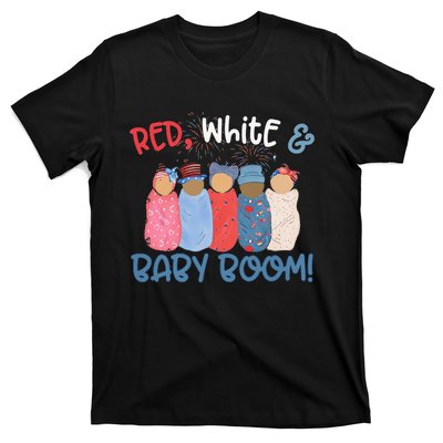 Red White And Baby Boom Happy 4th Of July Nicu Nurse Lover T-Shirt