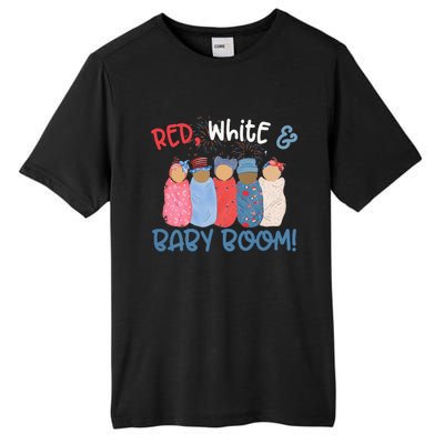 Red White And Baby Boom Happy 4th Of July Nicu Nurse Lover Tall Fusion ChromaSoft Performance T-Shirt