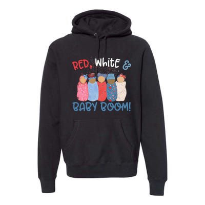 Red White And Baby Boom Happy 4th Of July Nicu Nurse Lover Premium Hoodie