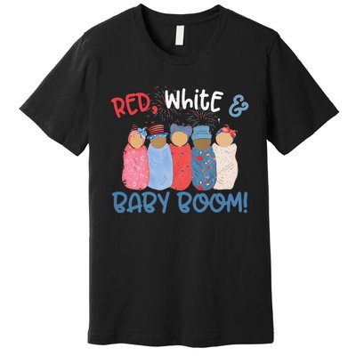 Red White And Baby Boom Happy 4th Of July Nicu Nurse Lover Premium T-Shirt