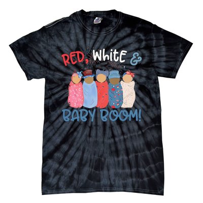 Red White And Baby Boom Happy 4th Of July Nicu Nurse Lover Tie-Dye T-Shirt