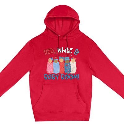 Red White And Baby Boom Happy 4th Of July Nicu Nurse Lover Premium Pullover Hoodie