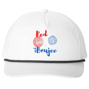 Red White And Boujee 4th Of July Quote Fireworks America Gift Snapback Five-Panel Rope Hat