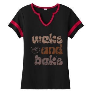 Retro Wake And Bake Funny Sourdough Starter Bread Baking Ladies Halftime Notch Neck Tee