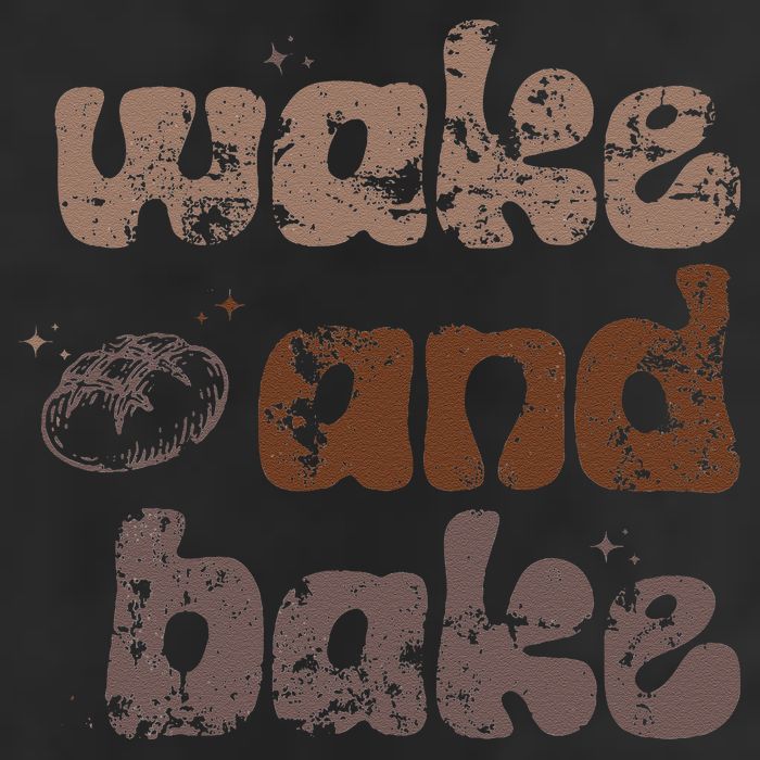 Retro Wake And Bake Funny Sourdough Starter Bread Baking 7 Panel Mesh Trucker Snapback Hat