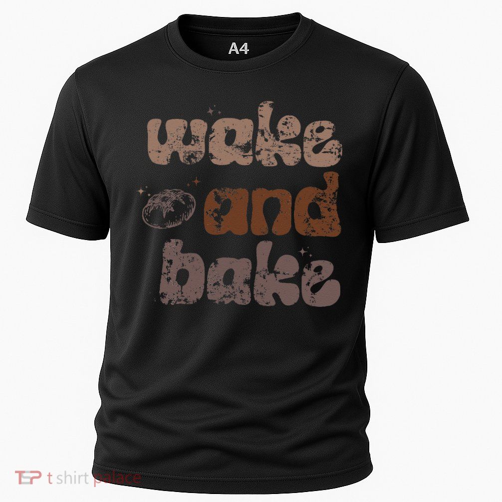 Retro Wake And Bake Funny Sourdough Starter Bread Baking Performance Shirt
