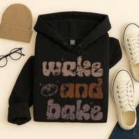 Retro Wake And Bake Funny Sourdough Starter Bread Baking Hoodie