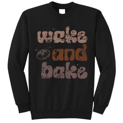 Retro Wake And Bake Funny Sourdough Starter Bread Baking Sweatshirt