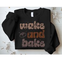 Retro Wake And Bake Funny Sourdough Starter Bread Baking Sweatshirt