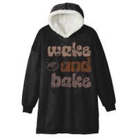 Retro Wake And Bake Funny Sourdough Starter Bread Baking Hooded Wearable Blanket