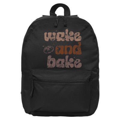 Retro Wake And Bake Funny Sourdough Starter Bread Baking 16 in Basic Backpack