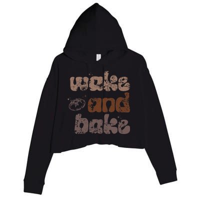 Retro Wake And Bake Funny Sourdough Starter Bread Baking Crop Fleece Hoodie