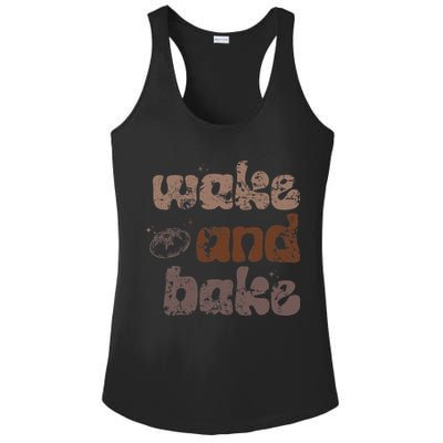 Retro Wake And Bake Funny Sourdough Starter Bread Baking Ladies PosiCharge Competitor Racerback Tank