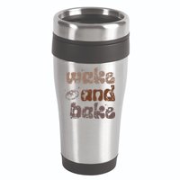 Retro Wake And Bake Funny Sourdough Starter Bread Baking 16oz Travel Tumbler