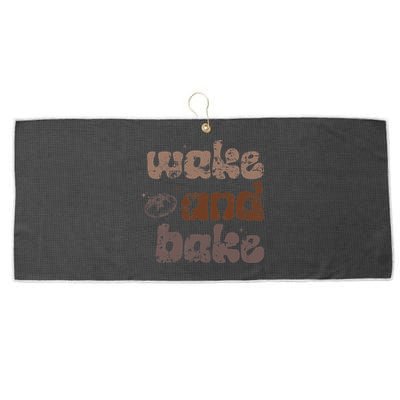 Retro Wake And Bake Funny Sourdough Starter Bread Baking Large Microfiber Waffle Golf Towel