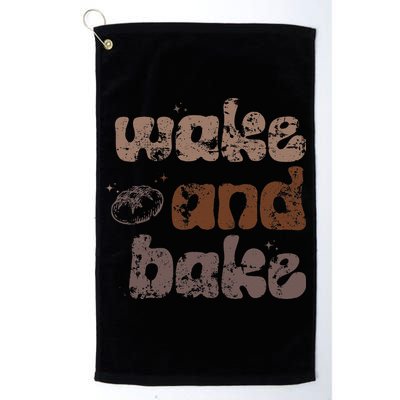 Retro Wake And Bake Funny Sourdough Starter Bread Baking Golf Towel