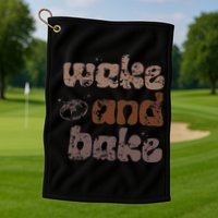 Retro Wake And Bake Funny Sourdough Starter Bread Baking Golf Towel