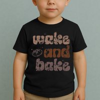 Retro Wake And Bake Funny Sourdough Starter Bread Baking Toddler T-Shirt