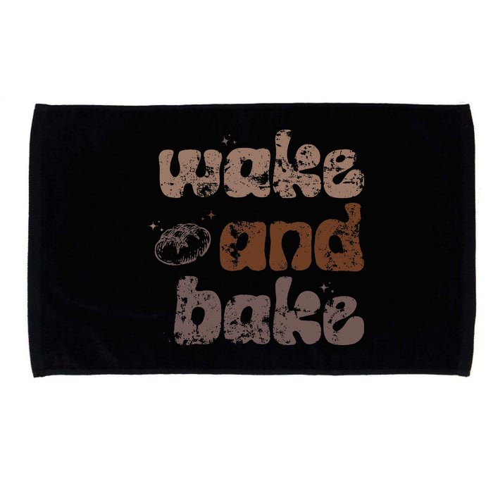 Retro Wake And Bake Funny Sourdough Starter Bread Baking Microfiber Hand Towel