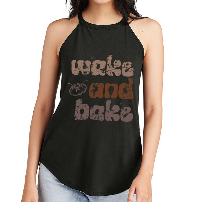 Retro Wake And Bake Funny Sourdough Starter Bread Baking Women's Perfect Tri Rocker Tank