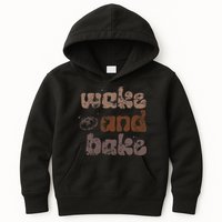 Retro Wake And Bake Funny Sourdough Starter Bread Baking Kids Hoodie