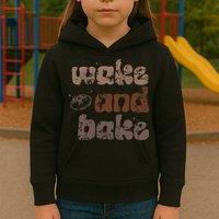 Retro Wake And Bake Funny Sourdough Starter Bread Baking Kids Hoodie