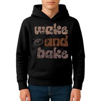 Retro Wake And Bake Funny Sourdough Starter Bread Baking Kids Hoodie