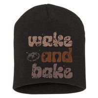 Retro Wake And Bake Funny Sourdough Starter Bread Baking Short Acrylic Beanie