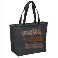 Retro Wake And Bake Funny Sourdough Starter Bread Baking Zip Tote Bag